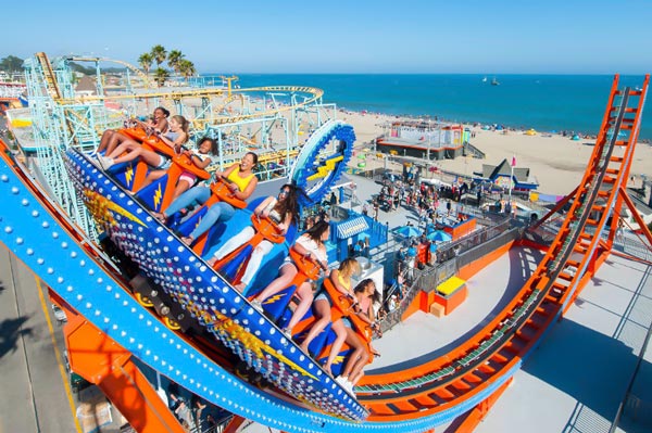 Santa Cruz Beach Boardwalk Amut Park Thrill Rides Shockwave